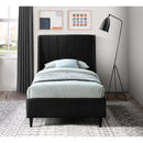  Color_Black  Size_Twin  -- Eva Black Velvet Upholstered Twin Bed IMAGE 4