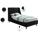 Color_Black  Size_Twin  -- Eva Black Velvet Upholstered Twin Bed IMAGE 9
