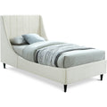  Color_Cream Size_Twin -- Eva Cream Velvet Upholstered Twin Bed IMAGE 1