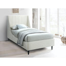  Color_Cream  Size_Twin  -- Eva Cream Velvet Upholstered Twin Bed IMAGE 2