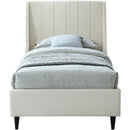  Color_Cream  Size_Twin  -- Eva Cream Velvet Upholstered Twin Bed IMAGE 3