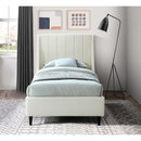 Color_Cream  Size_Twin  -- Eva Cream Velvet Upholstered Twin Bed IMAGE 4