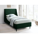  Color_Black/ Green  Size_Twin  -- Eva Green Velvet Upholstered Twin Bed IMAGE 2