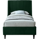  Color_Black/ Green  Size_Twin  -- Eva Green Velvet Upholstered Twin Bed IMAGE 3