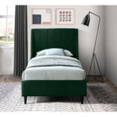  Color_Black/ Green  Size_Twin  -- Eva Green Velvet Upholstered Twin Bed IMAGE 4