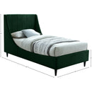  Color_Black/ Green  Size_Twin  -- Eva Green Velvet Upholstered Twin Bed IMAGE 8