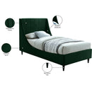  Color_Black/ Green  Size_Twin  -- Eva Green Velvet Upholstered Twin Bed IMAGE 9