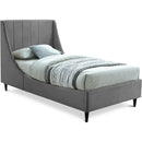  Color_Grey  Size_Twin  -- Eva Grey Velvet Upholstered Twin Bed IMAGE 1