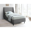  Color_Grey  Size_Twin  -- Eva Grey Velvet Upholstered Twin Bed IMAGE 2