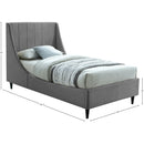  Color_Grey  Size_Twin  -- Eva Grey Velvet Upholstered Twin Bed IMAGE 8