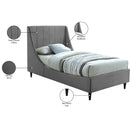  Color_Grey  Size_Twin  -- Eva Grey Velvet Upholstered Twin Bed IMAGE 9
