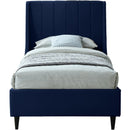  Color_Navy  Size_Twin  -- Eva Navy Velvet Upholstered Twin Bed IMAGE 3