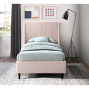  Color_Pink  Size_Twin  -- Eva Pink Velvet Upholstered Twin Bed IMAGE 4