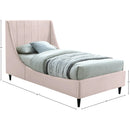  Color_Pink  Size_Twin  -- Eva Pink Velvet Upholstered Twin Bed IMAGE 8
