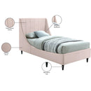  Color_Pink  Size_Twin  -- Eva Pink Velvet Upholstered Twin Bed IMAGE 9