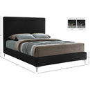 Meridian Geri Black Velvet Full Bed IMAGE 15