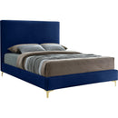 Meridian Geri Full Upholstered Platform Bed GeriNavy-F IMAGE 1