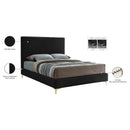  Color_Black/ Gold  Size_King  -- Geri Black Velvet Upholstered King Bed IMAGE 16