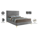 Meridian Geri Grey Velvet King Bed IMAGE 16