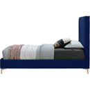 Meridian Geri Navy Velvet King Bed IMAGE 9