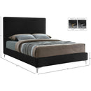 Color_Black/ Gold  Size_Queen  -- Geri Black Velvet Upholstered Queen Bed IMAGE 15
