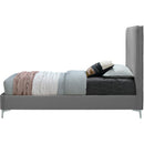 Meridian Geri Grey Velvet Queen Bed IMAGE 10