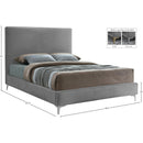  Color_Gold/ Grey  Size_Queen  -- Geri Grey Velvet Upholstered Queen Bed IMAGE 15