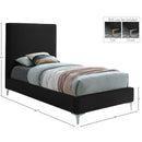  Color_Black/ Gold  Size_Twin  -- Geri Black Velvet Upholstered Twin Bed IMAGE 15
