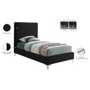  Color_Black/ Gold  Size_Twin  -- Geri Black Velvet Upholstered Twin Bed IMAGE 16