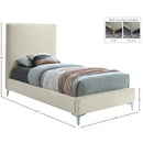  Color_Cream/ Gold  Size_Twin  -- Geri Cream Velvet Upholstered Twin Bed IMAGE 15