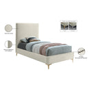  Color_Cream/ Gold  Size_Twin  -- Geri Cream Velvet Upholstered Twin Bed IMAGE 16