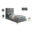  Color_Gold/ Grey  Size_Twin  -- Geri Grey Velvet Upholstered Twin Bed IMAGE 16