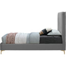 Meridian Geri Grey Velvet Twin Bed IMAGE 9