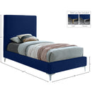  Color_Gold/ Navy  Size_Twin  -- Geri Navy Velvet Upholstered Twin Bed IMAGE 15