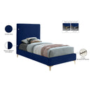  Color_Gold/ Navy  Size_Twin  -- Geri Navy Velvet Upholstered Twin Bed IMAGE 16