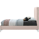 Meridian Geri Pink Velvet Twin Bed IMAGE 10
