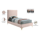  Color_Gold/ Pink  Size_Twin  -- Geri Pink Velvet Upholstered Twin Bed IMAGE 16