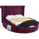  Color_Purple  Size_Full  -- Luxus Purple Velvet Upholstered Full Bed IMAGE 2