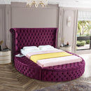  Color_Purple  Size_Full  -- Luxus Purple Velvet Upholstered Full Bed IMAGE 3