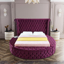  Color_Purple  Size_King  -- Luxus Purple Velvet Upholstered King Bed IMAGE 6