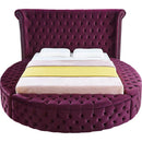  Color_Purple  Size_Queen  -- Luxus Purple Velvet Upholstered Queen Bed IMAGE 5