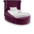  Color_Purple Size_Twin -- Luxus Purple Velvet Upholstered Twin Bed IMAGE 1