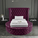  Color_Purple  Size_Twin  -- Luxus Purple Velvet Upholstered Twin Bed IMAGE 6