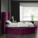  Color_Purple  Size_Twin  -- Luxus Purple Velvet Upholstered Twin Bed IMAGE 9