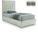  Color_Cream -- Meridian Nora Upholstered Panel Bed IMAGE 1