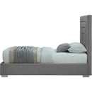  Color_Black/ Grey -- Nora Grey Velvet Upholstered Twin Bed IMAGE 10