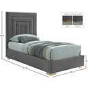  Color_Black/ Grey -- Nora Grey Velvet Upholstered Twin Bed IMAGE 15