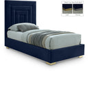  Color_Navy -- Nora Navy Velvet Upholstered Twin Bed IMAGE 1