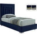  Color_Navy -- Nora Navy Velvet Upholstered Twin Bed IMAGE 2