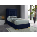  Color_Navy -- Nora Navy Velvet Upholstered Twin Bed IMAGE 3